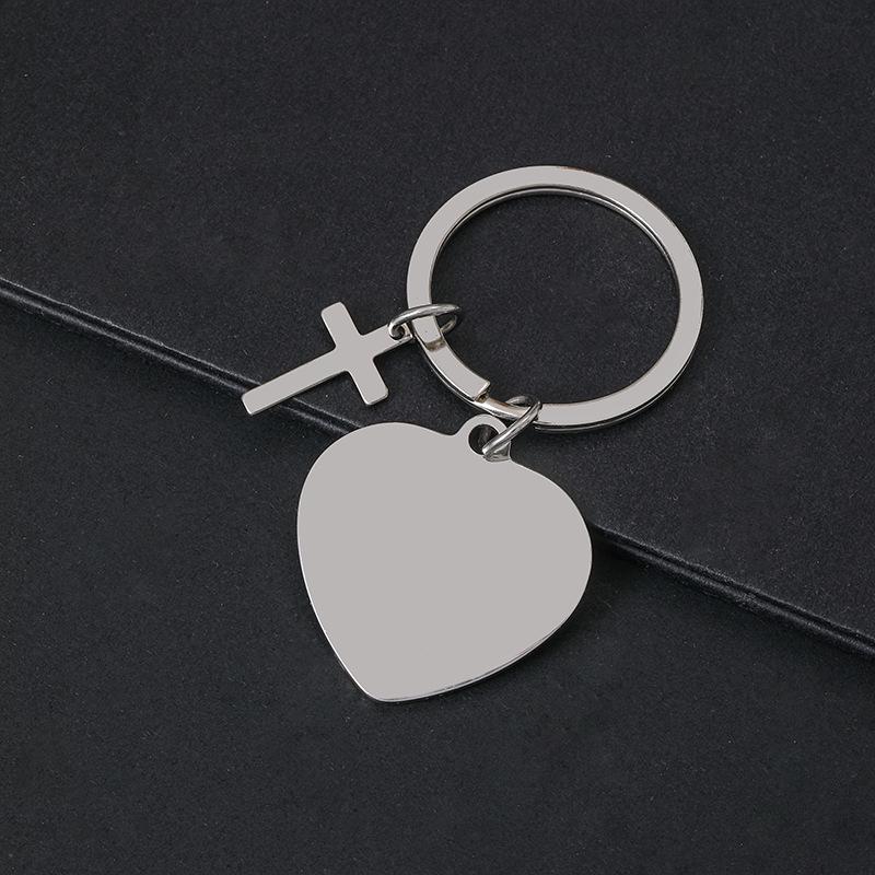 Heart-Shaped Engravable Metal Keychain Gift with Laser Color Printing