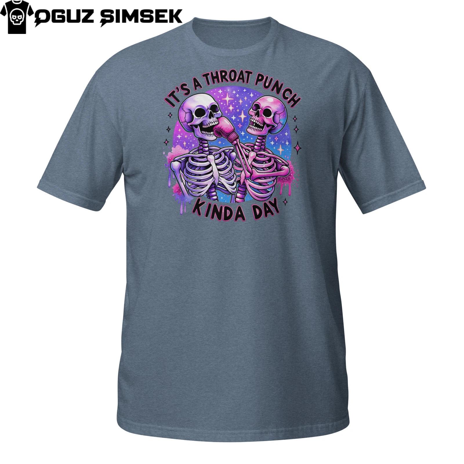 Throat Punch Skeleton T-Shirt Mens Womens Tees Top | Funny Skeleton Fight | Sarcastic Halloween Tee 4XL