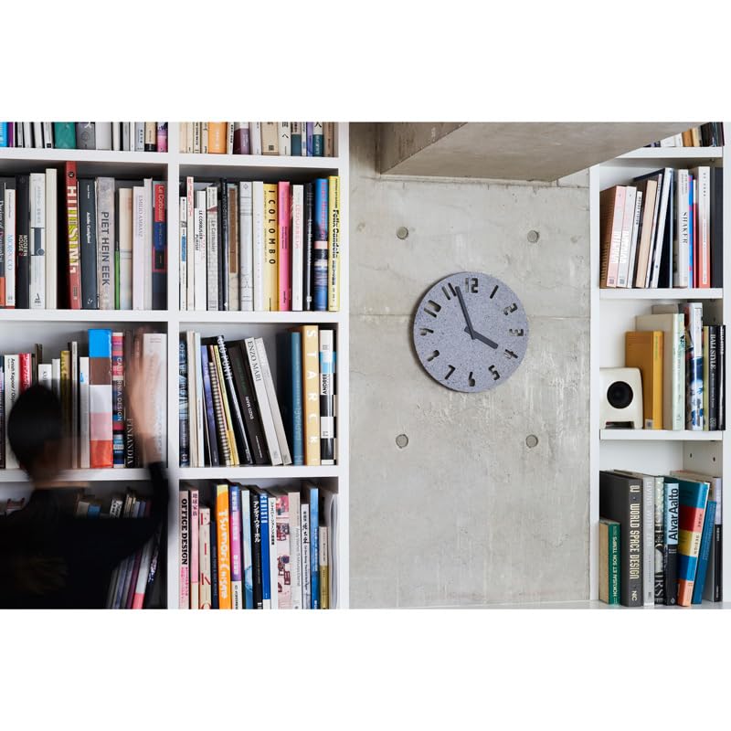 Lemnos Paneco Analog Wall Clock, Made of Recycled Fiber Board, Light Gray, PANECO CLOCK HIL22-10 LGY