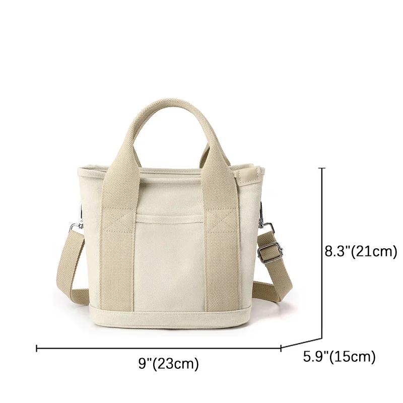 Women Small Bag With Fashion Lady Single Shoulder Portable Thickened Ladies Canvas Mobile Phone Bucket Tote Storage Bags