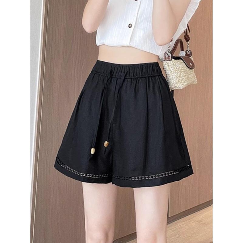 Women's Chinese Style A-line Wide-Leg Summer Sports Shorts - Slimming, Petite, Loose Fit, Thin, Five-Point Length