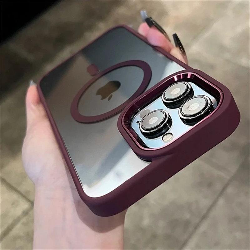 Magnetic Luxury Clear Armor For Magsafe Wireless Charging Case for iPhone 15 14 Plus 13 12 11 Pro Max Shockproof Bumper Cover