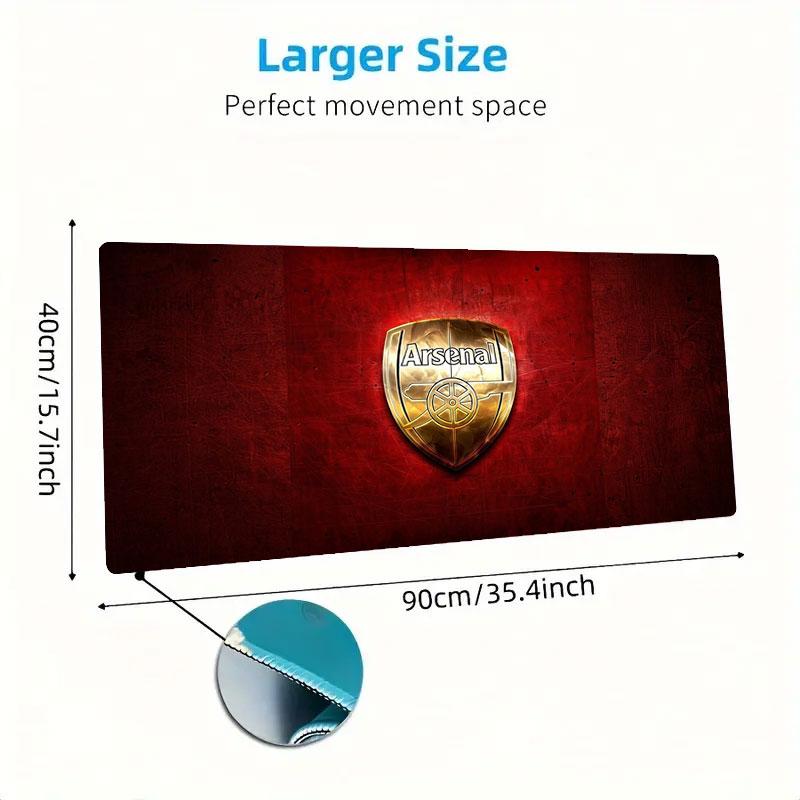Arsenal F Großes Mauspad Große Gaming-Tischunterlage Rutschfest für Laptop Tablet Großes Mauspad XXL Matte Mini-PC-Spielmatte Mit verriegeltem Rand