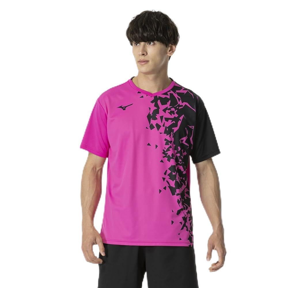 Mizuno Game Short Dynamotion Officially Approved by the Japan Badminton 62JAB030 Magenta Tennis/Badminton Shirt, Sleeve, Moisture-Wicking,