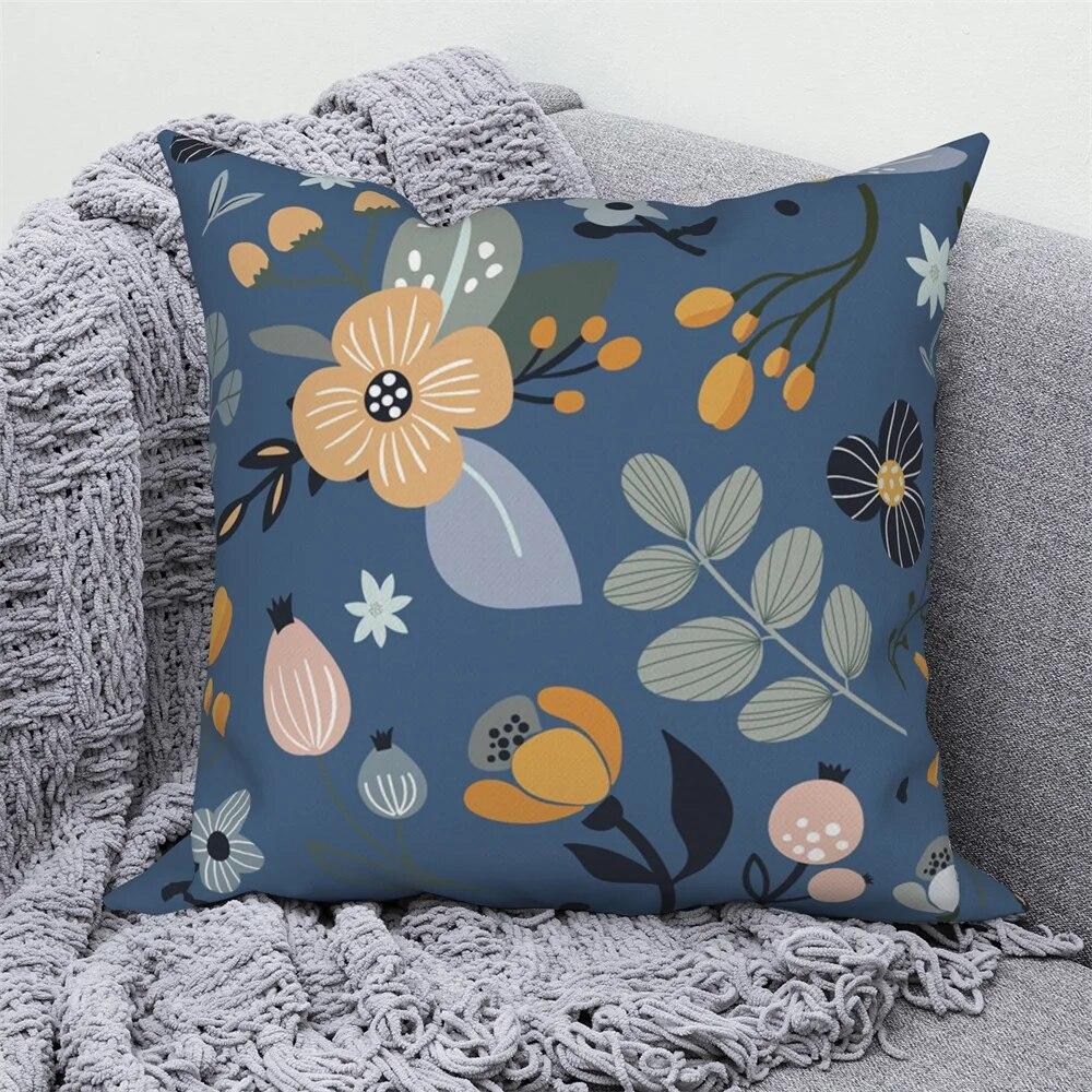 

Льняной бархатный чехол для диванной подушки, милый домашний декор, декоративная подушка, синий, белый цвет, наволочка с надписью «Сохранить дату» 40x40cm