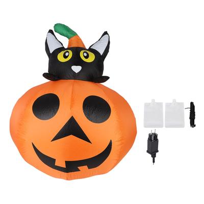 Inflatable Pumpkins Decoration 51.2 Inch 210T Polyester IP44 Water Resistant LED Lighted Blow Up