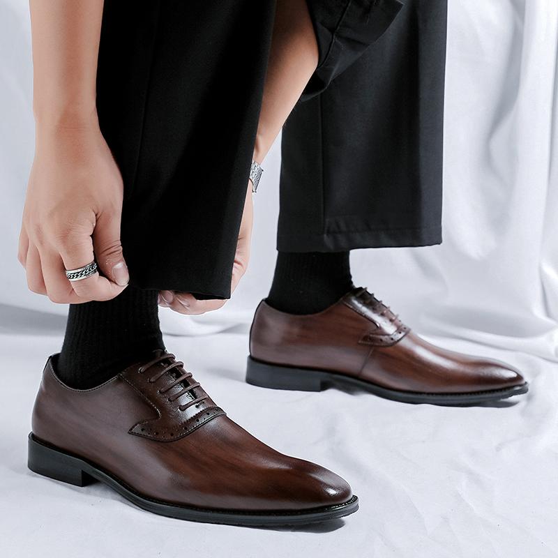 Italian Men's Formal Shoes Handmade Designer Casual Work Shoes Luxury Brand High Quality Leather Dress Oxford Men Wedding Shoes