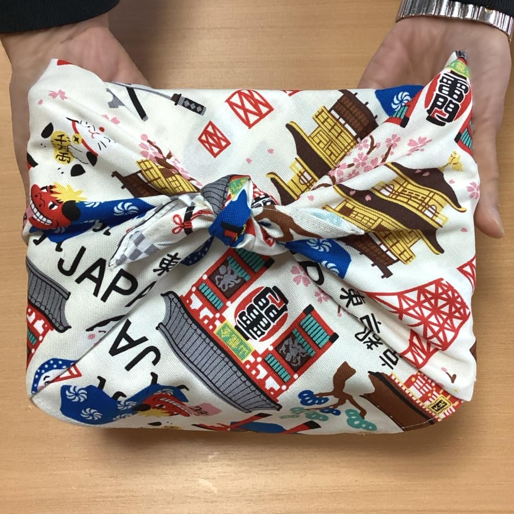 Kyosuke Small Furoshiki for Lunch Made in 50 x Machine Japanese Hello Black (Wrapping Cloth) Boxes, Japan, Approx. 50cm, 100% Cotton, Washable,