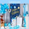 Navy Blue Happy Birthday Banner For Mens Party Decor And Photo Backdrop