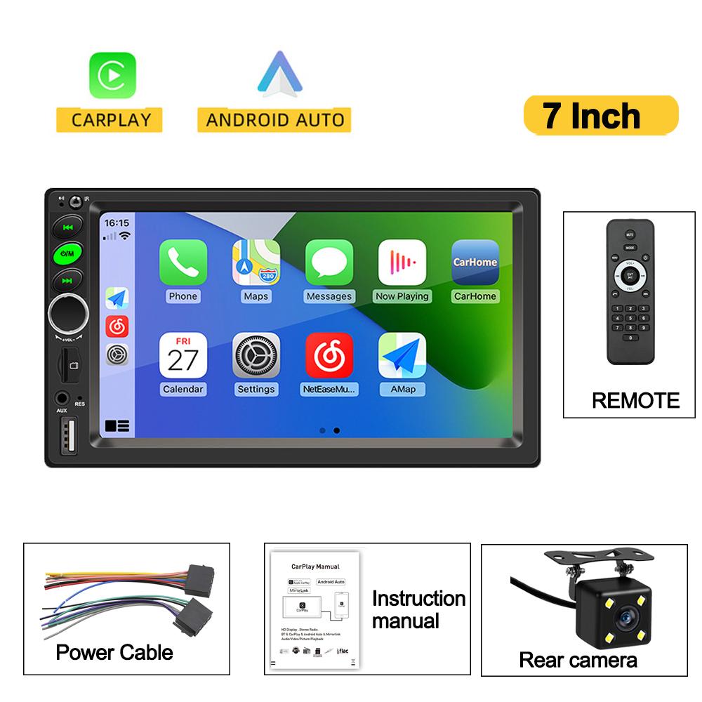 7Inch Radio Automotive Player MP5 Multimedia 2 Din Bluetooth5.1 Stereo Receiver Carplay Android Auto Car Assecories Car Systems