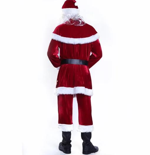 Red Fancy Dress Up Party Man Costume Santa Claus Suit Adult Oversize Christmas Cosplay