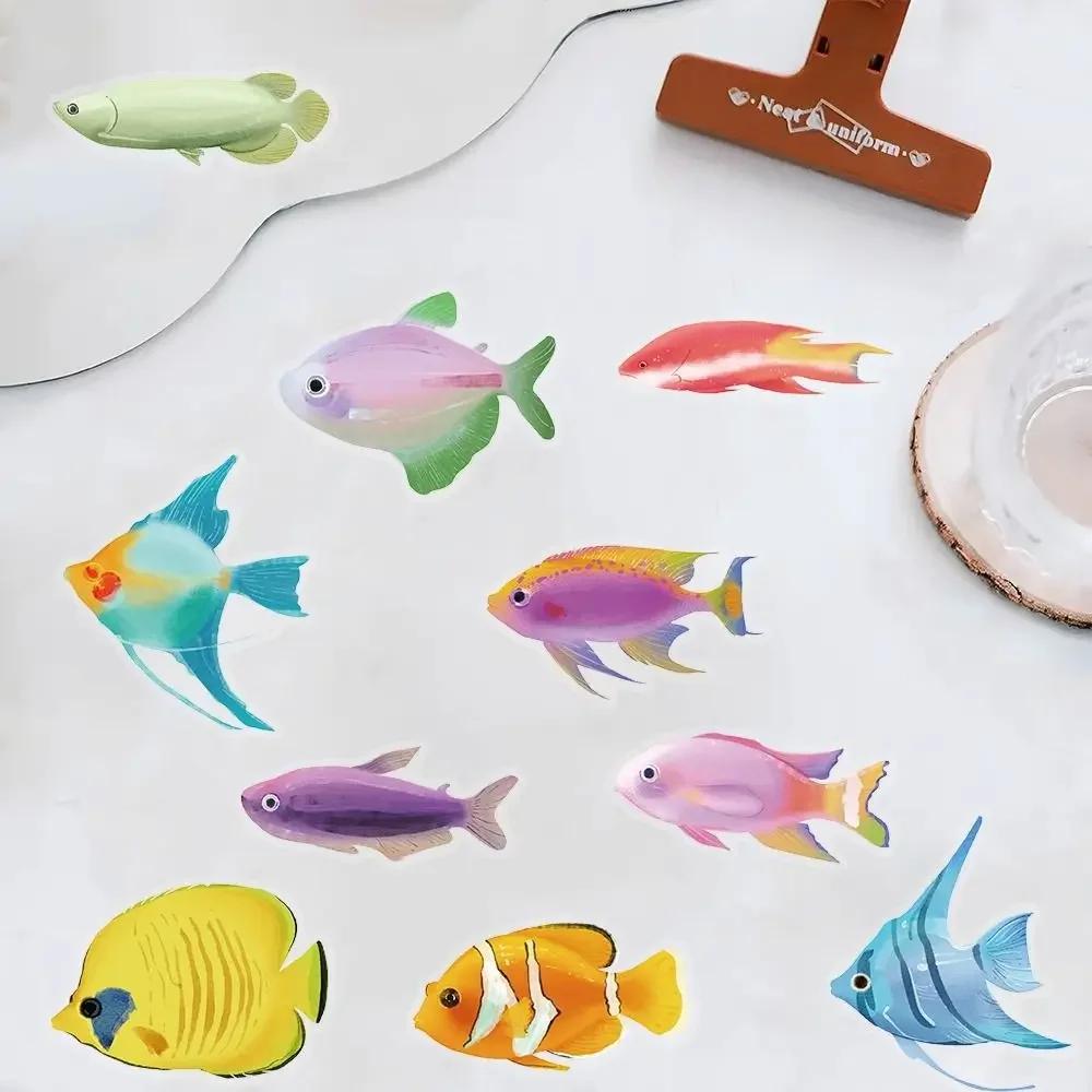 50PCS New Waterproof Fish Transparent Stickers Art DIY Laptop Decal Cartoon Living Room Scrapbook Skateboard Luggage