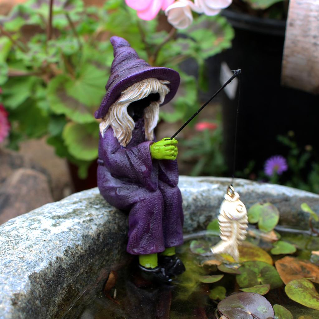 Halloween Witch Fishing Resin Crafts Decor For Aquariums Fish Tank Figurine Halloween Decorations Stylish Unique Gifts