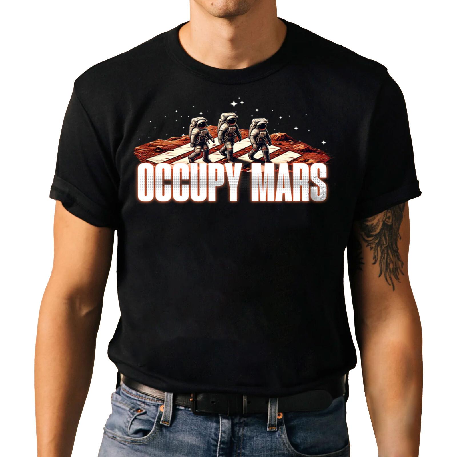 Occupy Mars T-Shirt Space Explorer Science Men Women Astronauts Tee S