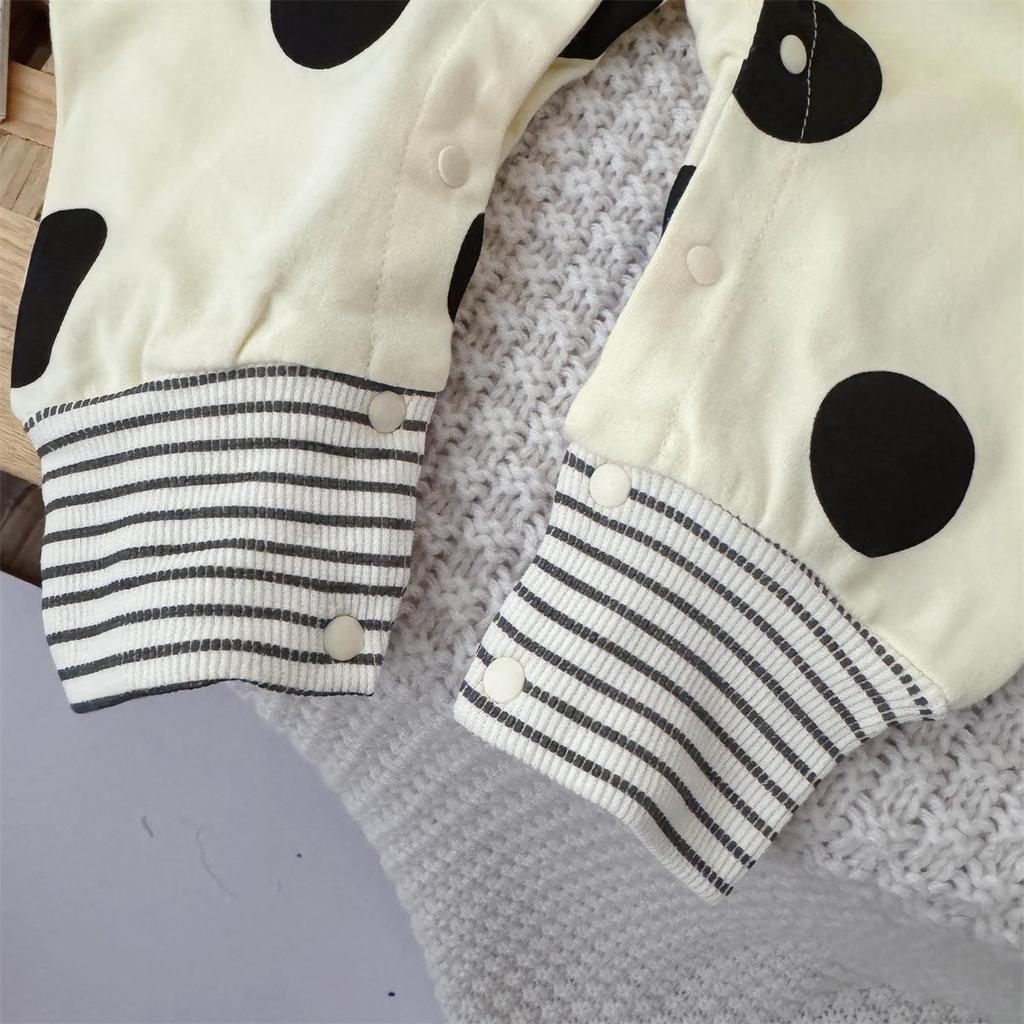 Nebeans Polka Dot Long Sleeve Infant Romper - Spring & Autumn Cotton Onesie