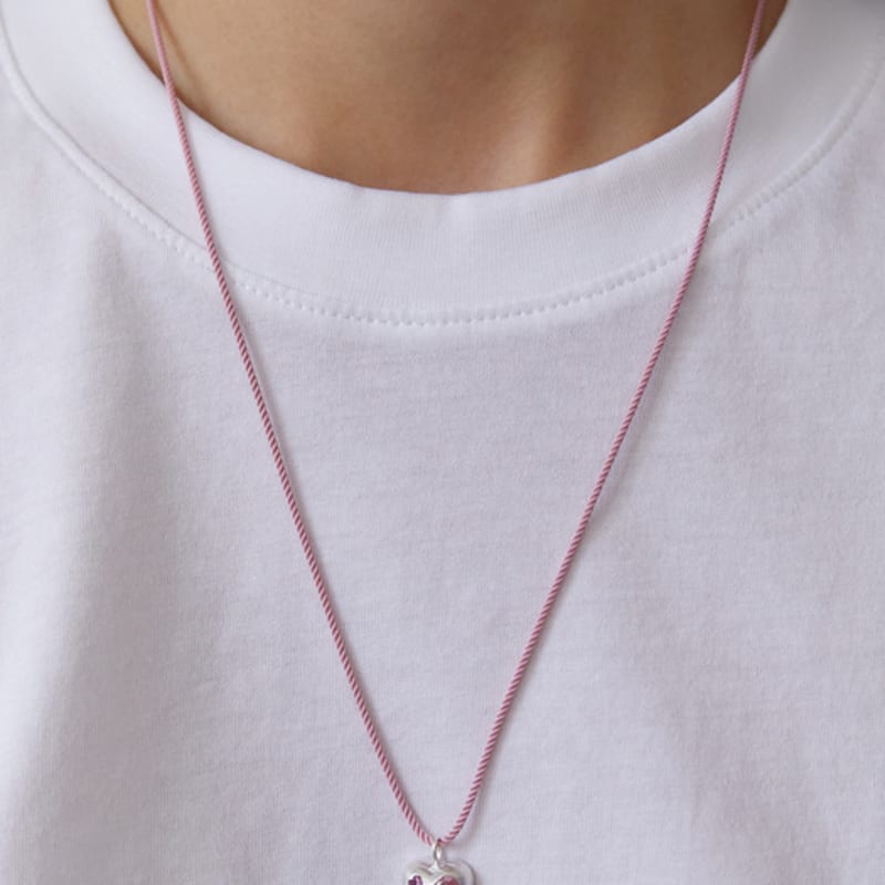 TATIANA (925 Silver) Witty Cubic Heart String Necklace NZ2118