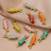 Yori Colored Oil Dripping Carp DIY Pendant Stainless Steel Jewelry Accessories Pendant Necklace Bracelet Accessories