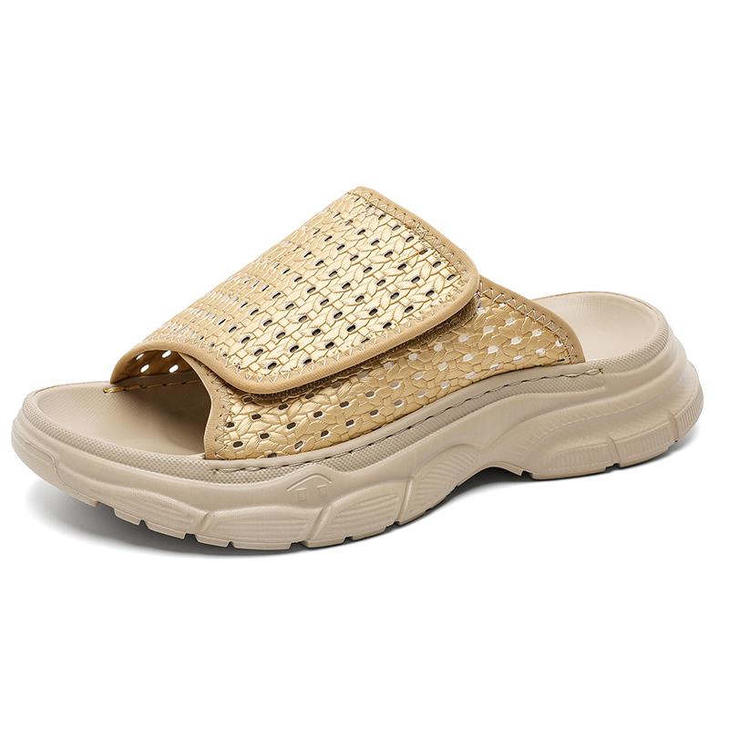 

Fashion Business Summer Mens Casual Shoes Breathable Half Drag Fashion Outdoor Male Slippers Comfortable Beach Flats Leisure Walk Slides 38