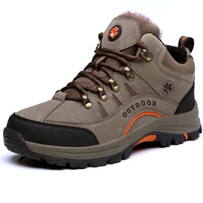 Chaussures d'automne et d'hiver chaudes en coton, montantes et épaisses, imperméables, antidérapantes et résistantes à l'usure, idéales pour la montagne.