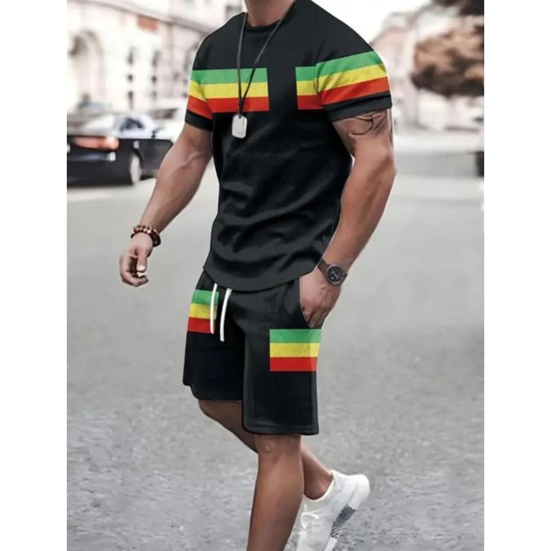 Herren 2-teiliger Anzug, geeignet für tägliche Freizeit, Fitness, Laufen und Sportbekleidung