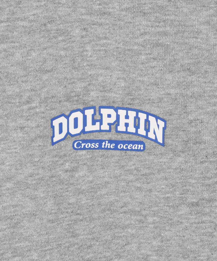 [Set] Dolphin Silicone Print Hoodie & One-Pleat Pants Melange Grey