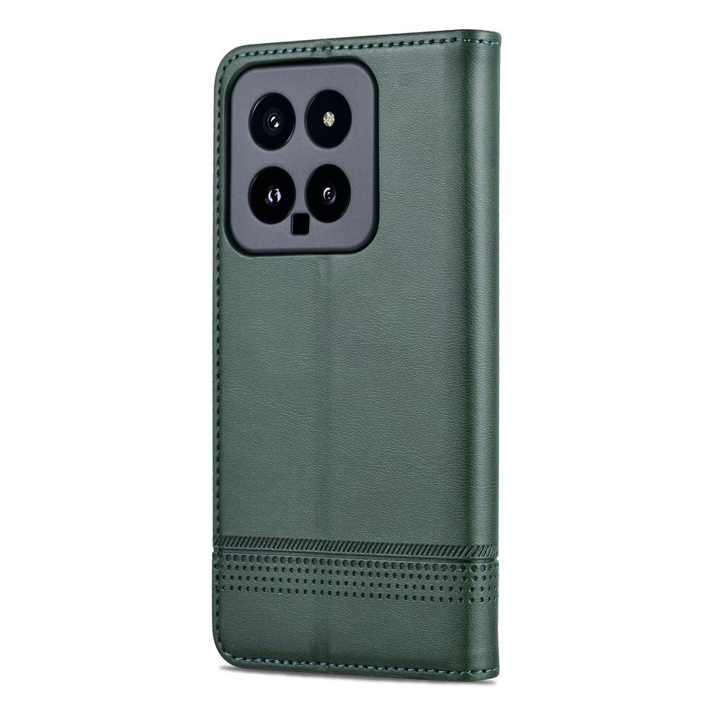 AZNS For Xiaomi 14 Case Anti-Scratch Cell Phone Stand Wallet Cover