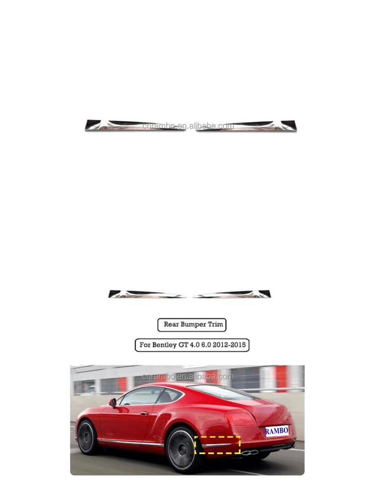 Rear Bumper Trim for Continental GT 2012-2015 (3W3807819B)
