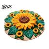 Floral Patterned Bathroom Diatomaceous Earth Absorbent Quick Sunflower Area Rug 3D Dry Plush Floor Decoration