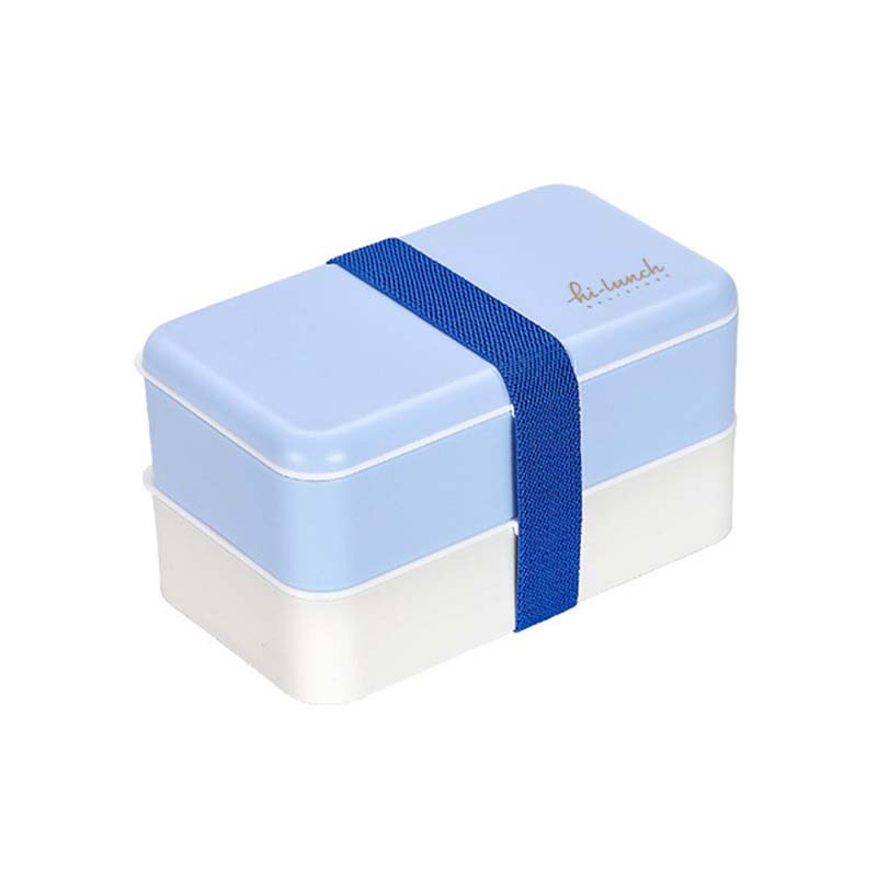 Dobbeltlags matboks Bærbar bentoboks Forseglet lekkasjesikker For skolebarn Kontorarbeider Mikrobølgeovnsbeholder Matoppbevaringsboks