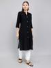 Monte Carlo Women Regular Fit Black Kurti
