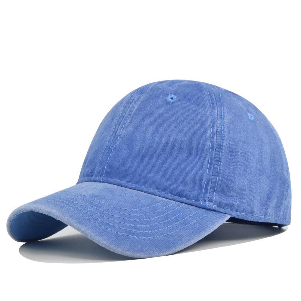 Washable Denim Baseball Cap New Summer Solid Color Cotton Cap Women Ponytail Hats Men Baseball Cap Outdoor Visor Casual Cap