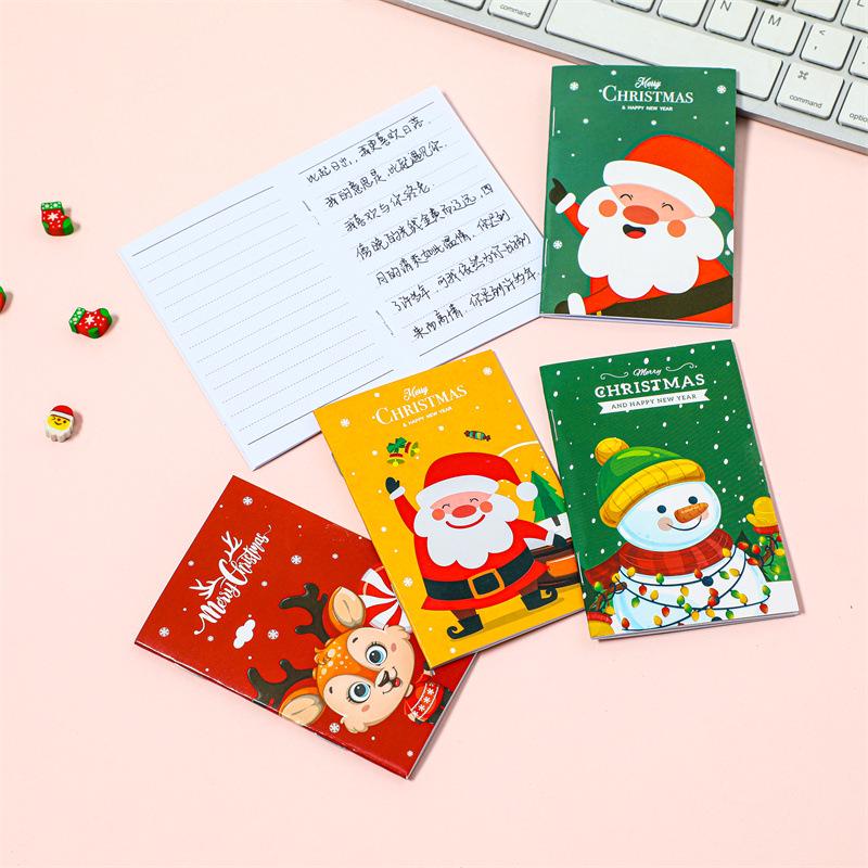 Christmas Cartoon Old Man Pocket Notebook - Small Gift for Kids and Students