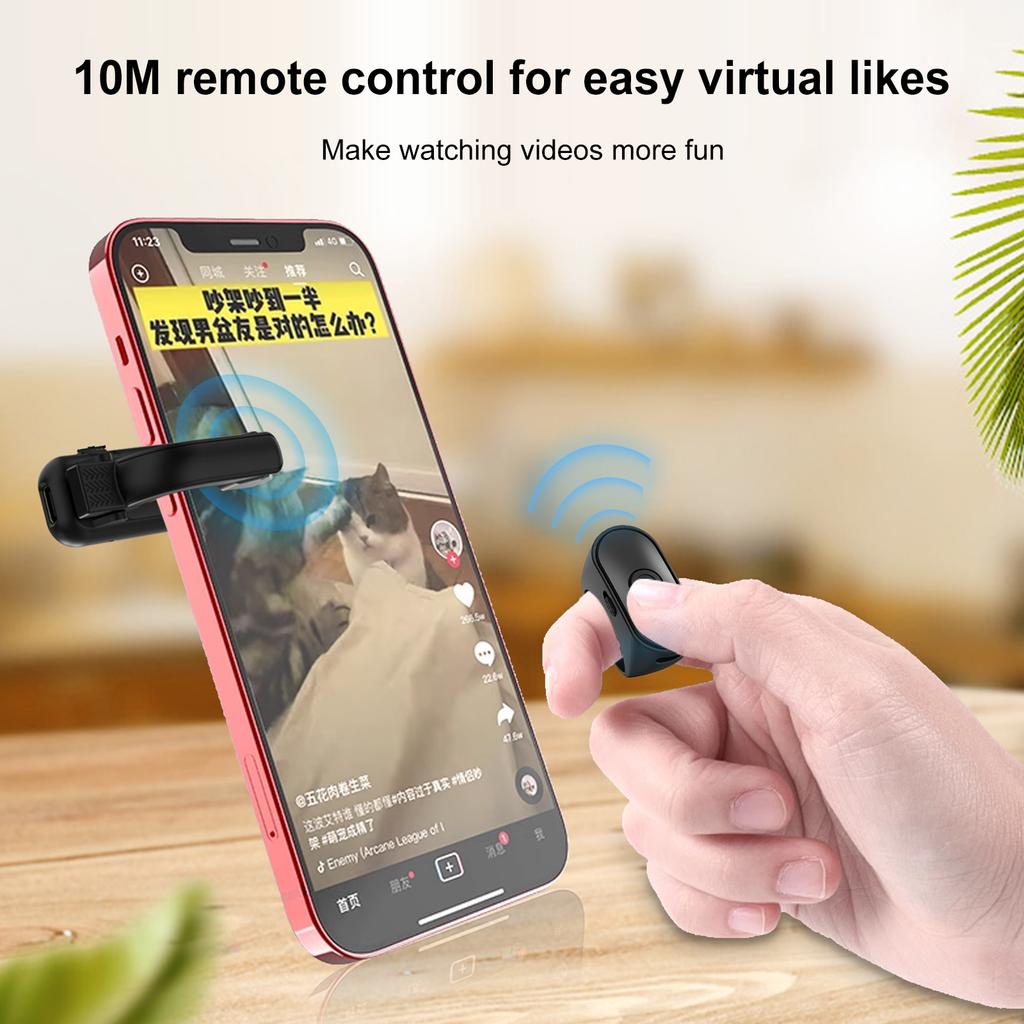 2-in-1 Page Turner Clicker Wireless Page Turner Remote Control E-Reader Phone Camera Record Trigger Remote for Kindle Paperwhite