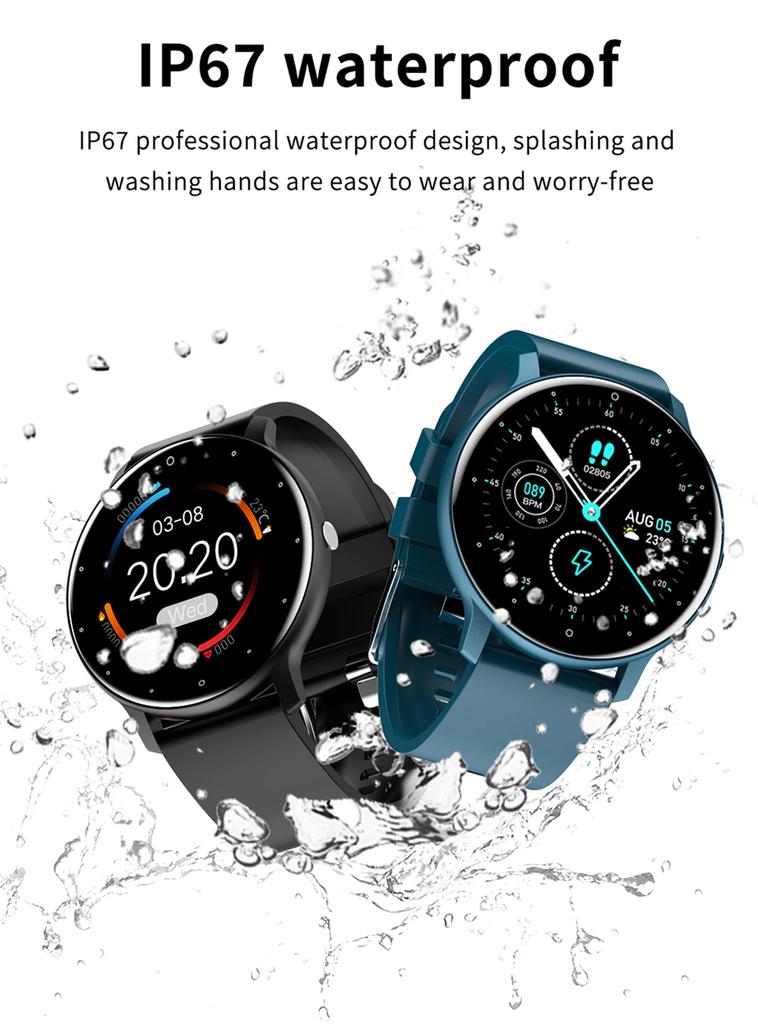 New Good Smart Watch Men Full Touch Screen Sport Fitness Watch IP67 Waterproof Blood Pressure Bluetooth Watches 220mAh Battery