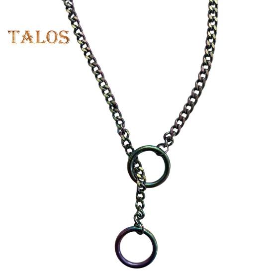 Women Necklace Heart Shape Hollow Chain Adjustable Hip Hop Punk Style Stainless Steel Party Club Performance Neck Jewelry