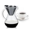 Richer-R 400ml Glass Hand Drip Coffee Pot with Stainless Steel Filter, Heat-Resistant Glass, Handheld Coffee Dripper with Thick Handle, Insulated,