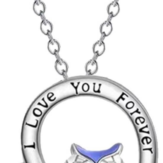 Women Necklace Heart Shape Dress Up Jewelry Owl Sculpture Bright Luster Necklace Fashion Gifts