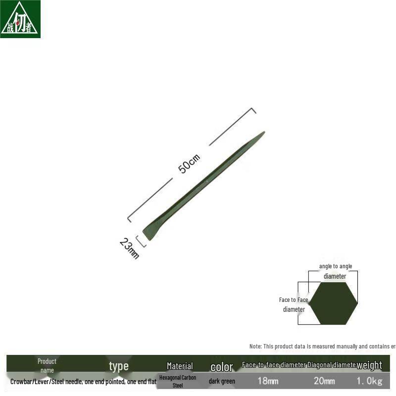 Zhan Renzhe Hardened Manganese Steel Pointed Pry Bar 50CM x 18mm