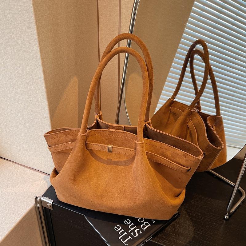 

Замшевая сумка женская большой вместимости новая мода Maillard на плечо повседневная дорожная сумка-тоут коричневый