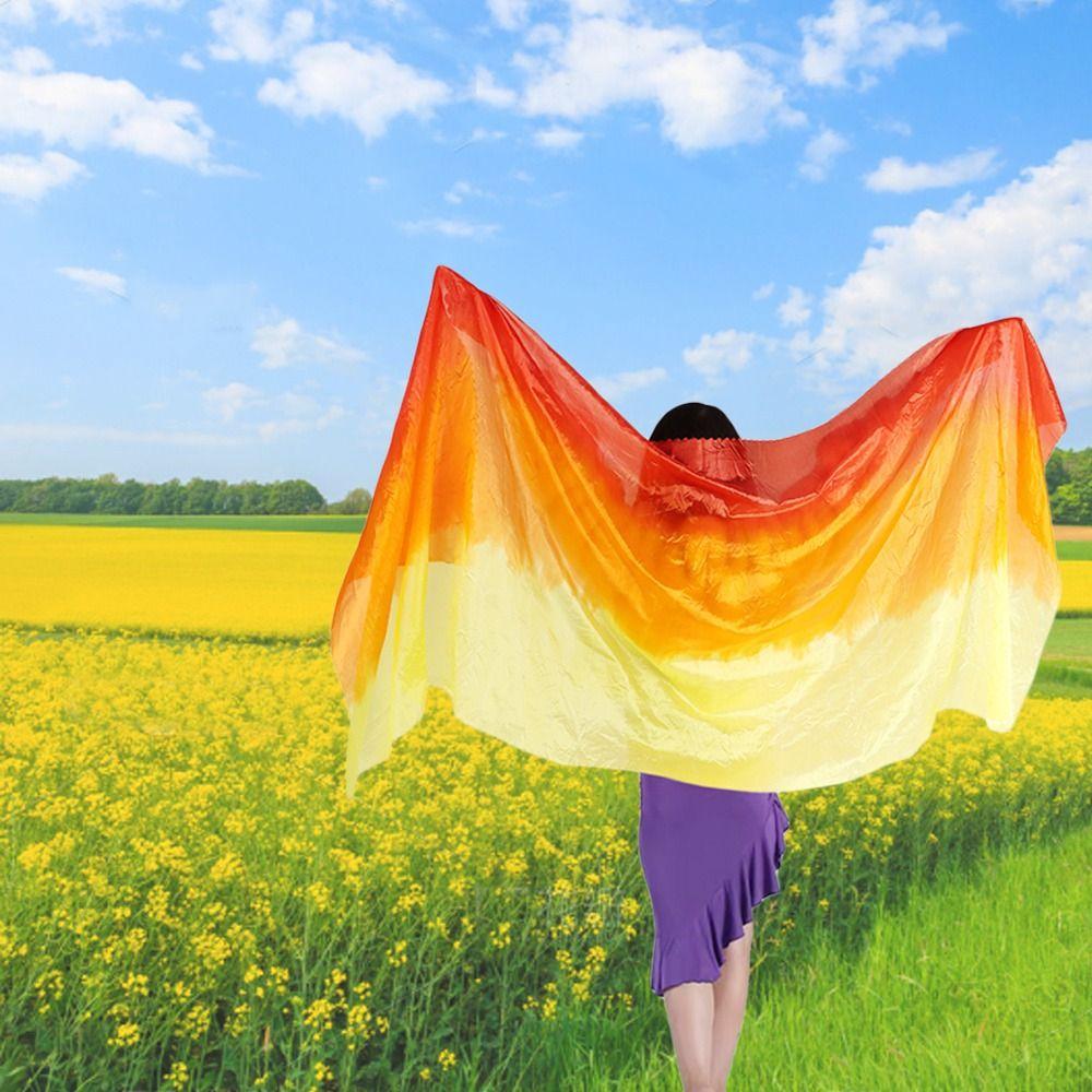 Light Texture Latin Belly Dance Shawls Gradient Color Performance Shawl New Women Scarf