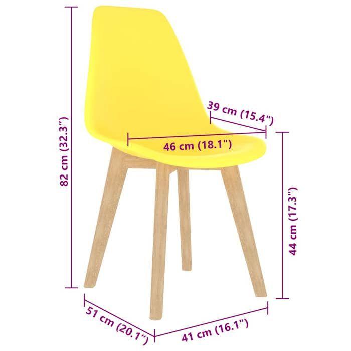 VidaXL Chaises de salle à manger 6 pcs Jaune Plastique
