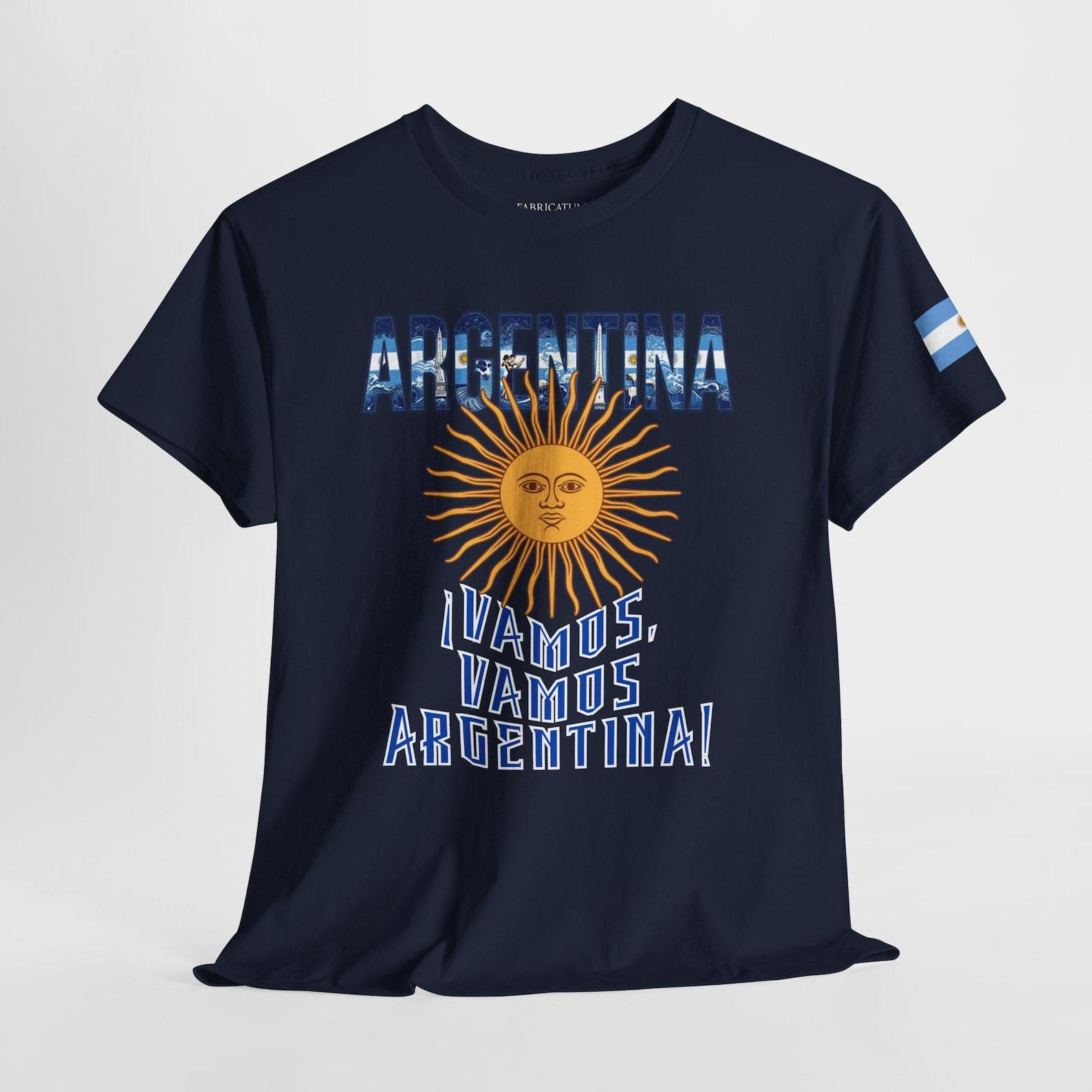 Argentina Football Sun Face Graphic Tee | Vamos Soccer Fan Apparel 2XL