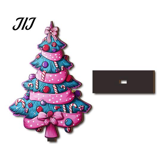 Double Sided Printed Decorations 2D Wooden Christmas Tabletop Ornaments, Xmas Tree Santa Lightweight Trees Snowman Sign with Stand, Holiday
