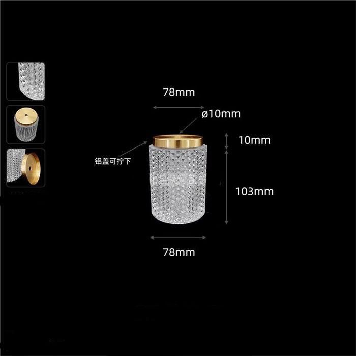 Clear 10mm Small Opening Acrylic Lamp Shade Replacement, 1cm Hole Plastic DIY Lampshade with Aluminum Lid Cover for Lighting