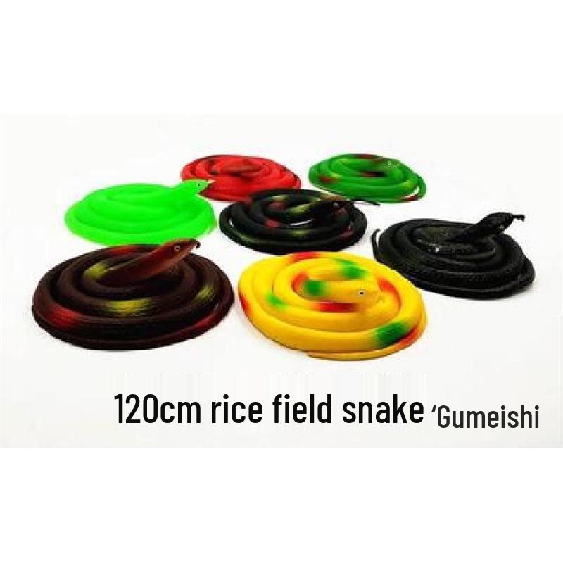 Children's Large Soft Rubber Green Snake Prank Toy Model