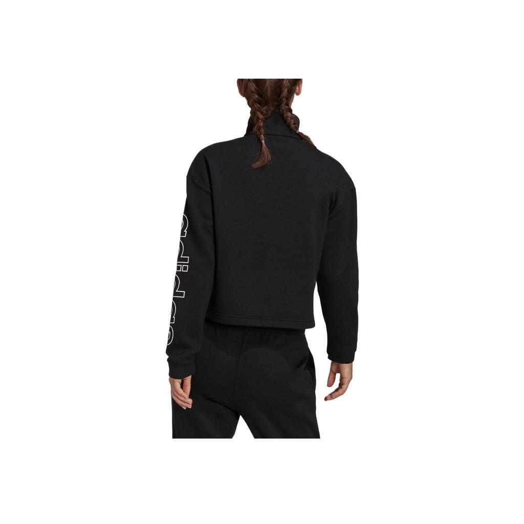 adidas Essentials Primegreen Fleece Loose Long Sleeve Sweatshirt Women Black H09267