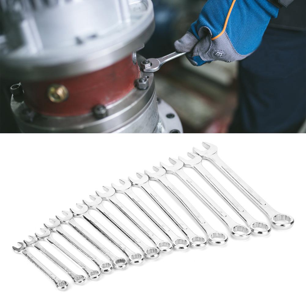 14pcs 824mm Combination Wrench Set Double Head Spanner Nut Driver Repair Tool Kit