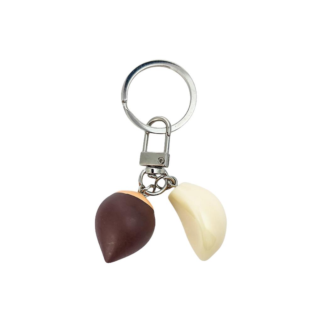 Realistic Chestnut Keychain Handmade Miniature Nut Charm Keyring With Authentic Details Stylish Cultural Gift Accessory