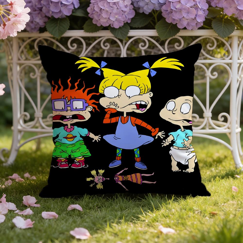 Anime cartoon R-Rugrats Cushion Cover Home & Car Dual-Scene Pillow Cover: Reversible for Premium Comfort