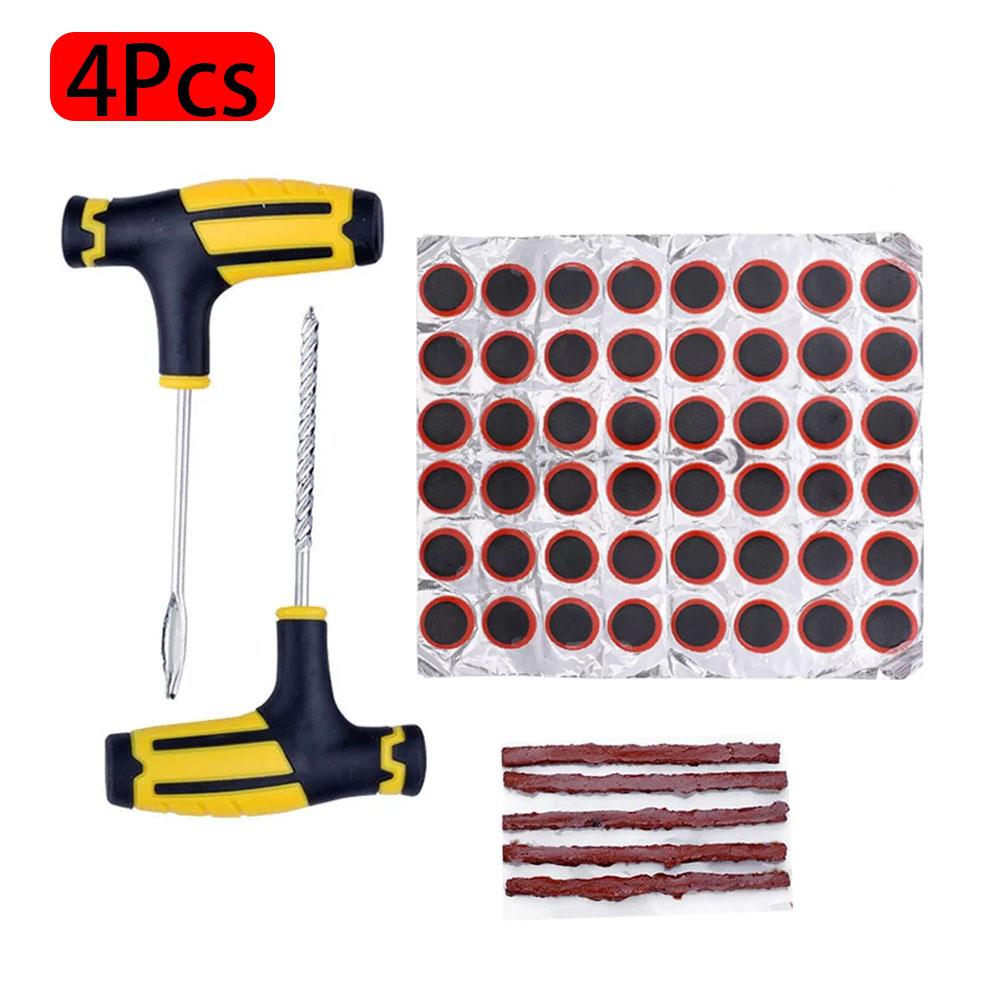 4Pcs Car Tire Repair Kit Puncture Plug Tools Tyre Puncture Emergency for Tire Strips Stirring Glue Repair Tool Car Accessories
